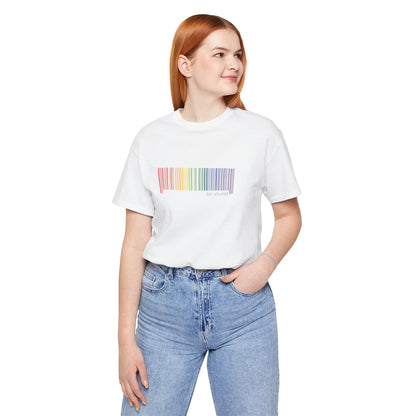 Rainbow Barcode T-Shirt — Minimal Pride Graphic Tee