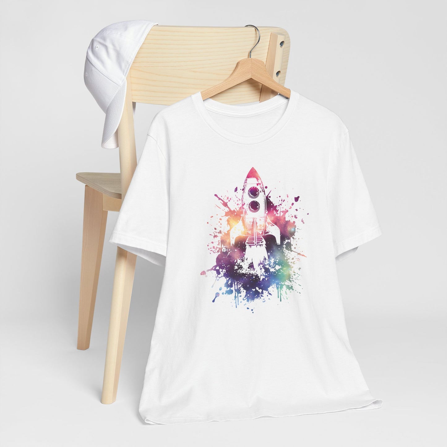Rocket Ship T-Shirt — Colorful Space Launch Graphic Tee