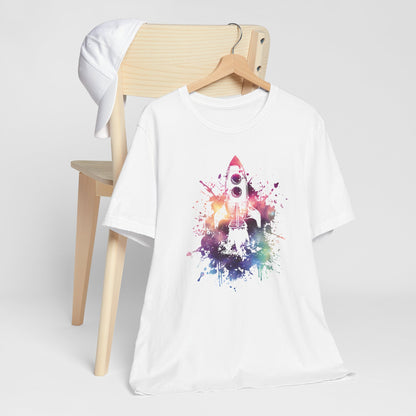 Rocket Ship T-Shirt — Colorful Space Launch Graphic Tee