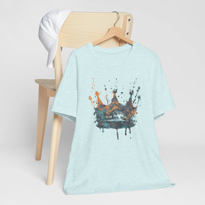Weathered Kingdom T-Shirt — Watercolor Drip King Crown Graphic Tee
