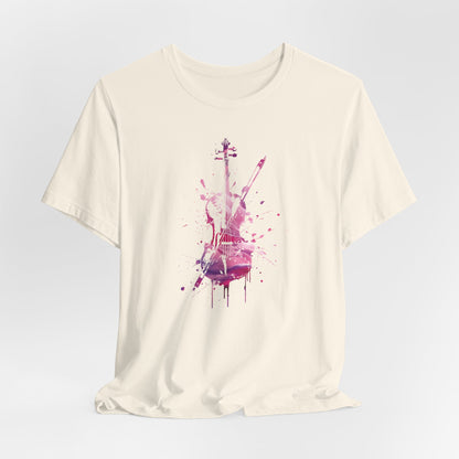T-Shirt — Pink Watercolor Violin/Cello Graphic Tee