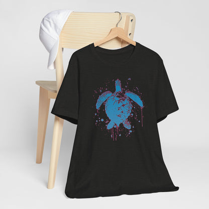 Blue Neon Sea Turtle T-Shirt — Ocean Beach Beachwear Tee