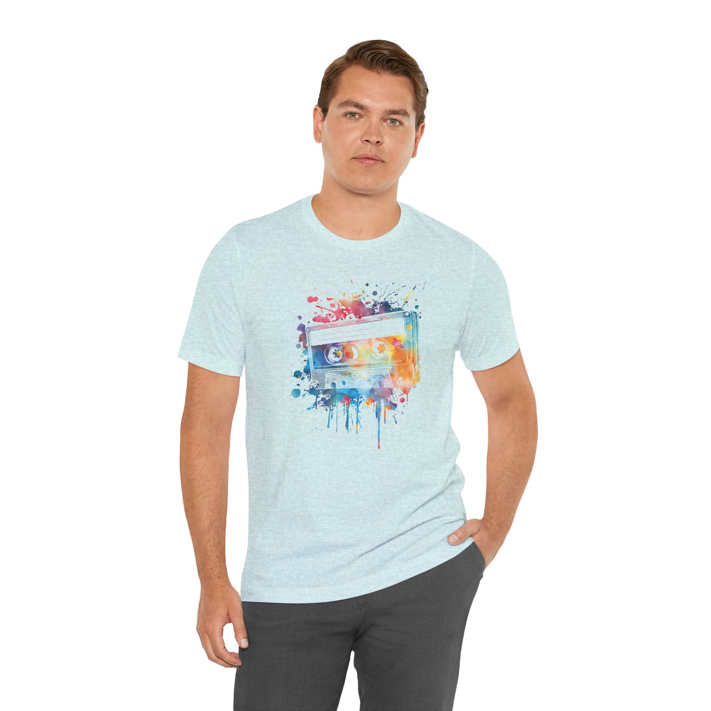 Retro Watercolor Cassette Tape T-Shirt — Vintage Music Tee