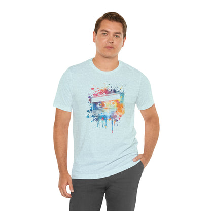 Retro Watercolor Cassette Tape T-Shirt — Vintage Music Tee