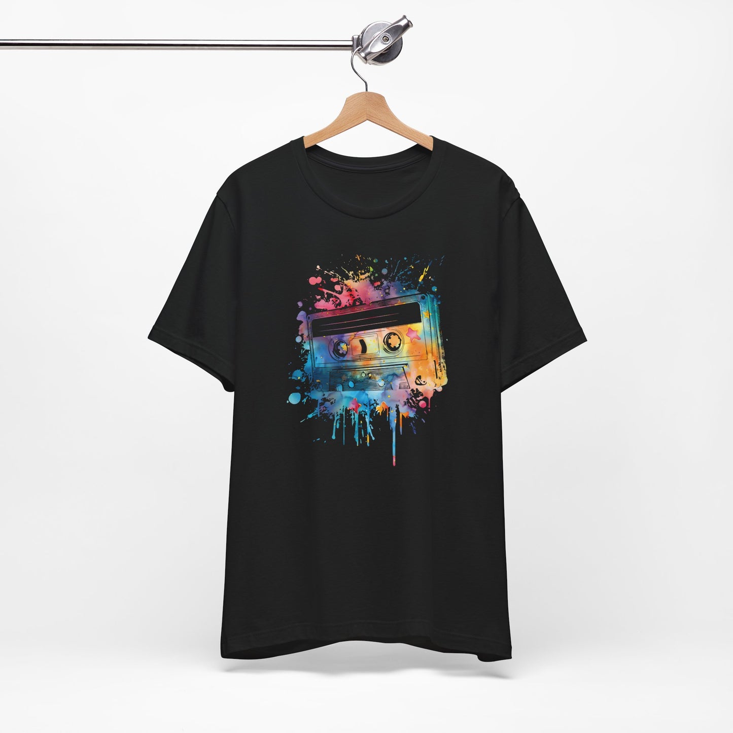 Retro Watercolor Cassette Tape T-Shirt — Vintage Music Tee