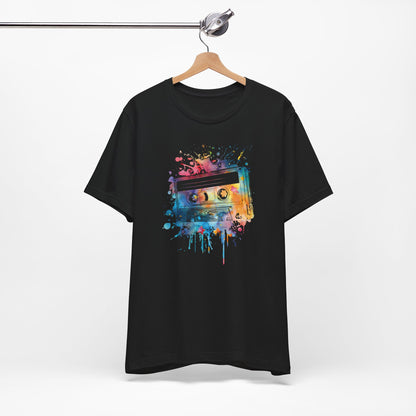 Retro Watercolor Cassette Tape T-Shirt — Vintage Music Tee