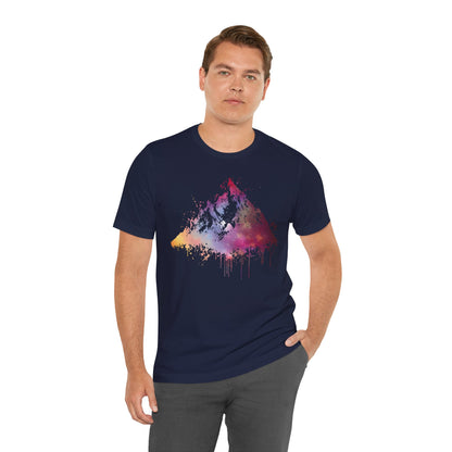 Space Mountain Watercolor Tee — Colorful Drip Peak Graphic T-Shirt