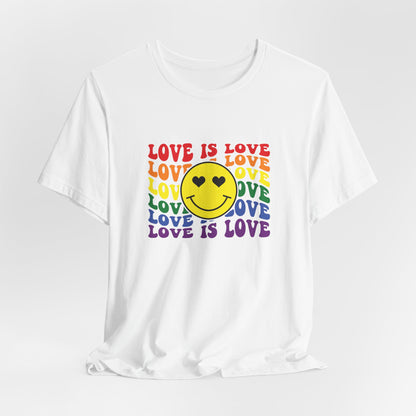 Love Is Love Rainbow Smiley T-Shirt