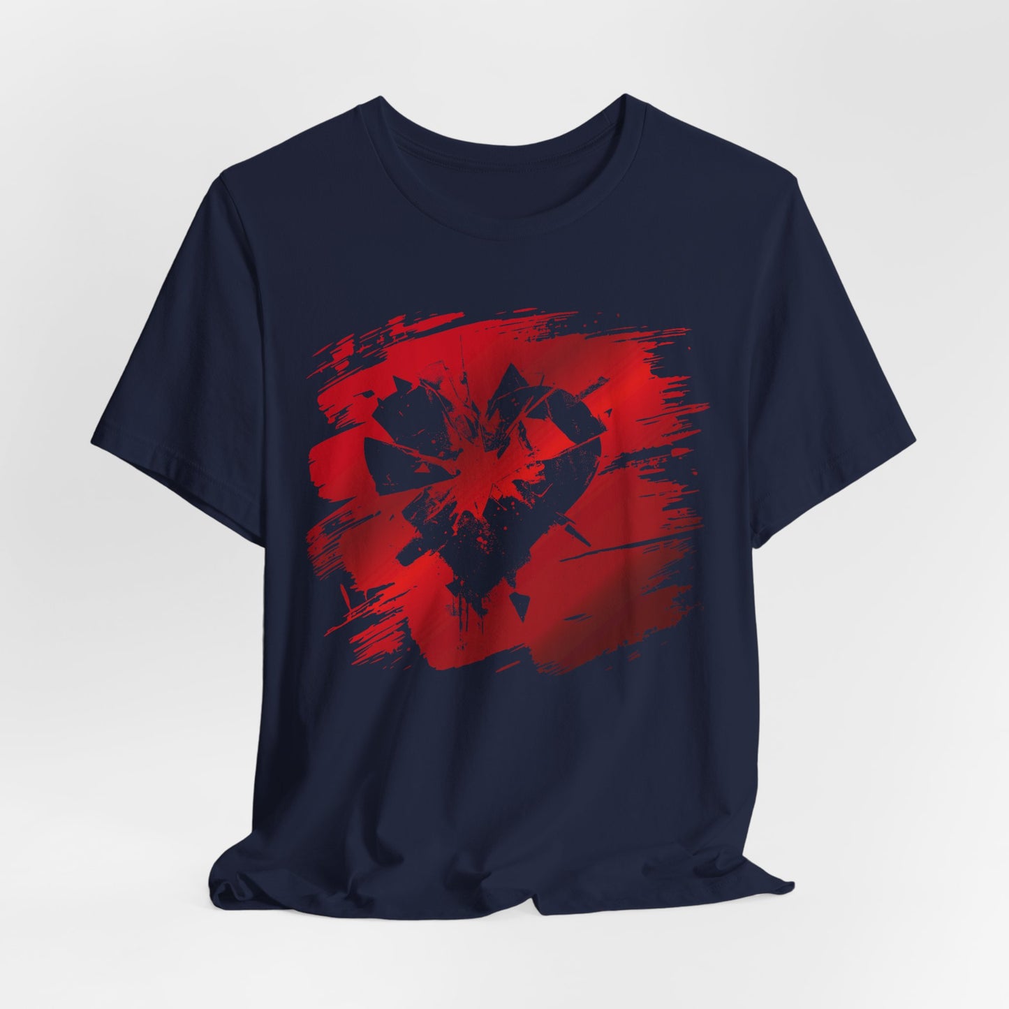 Broken Heart Brushstroke Tee — Distressed Red Heart Graphic Shirt