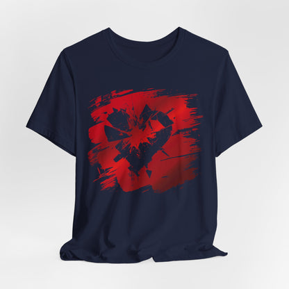 Broken Heart Brushstroke Tee — Distressed Red Heart Graphic Shirt