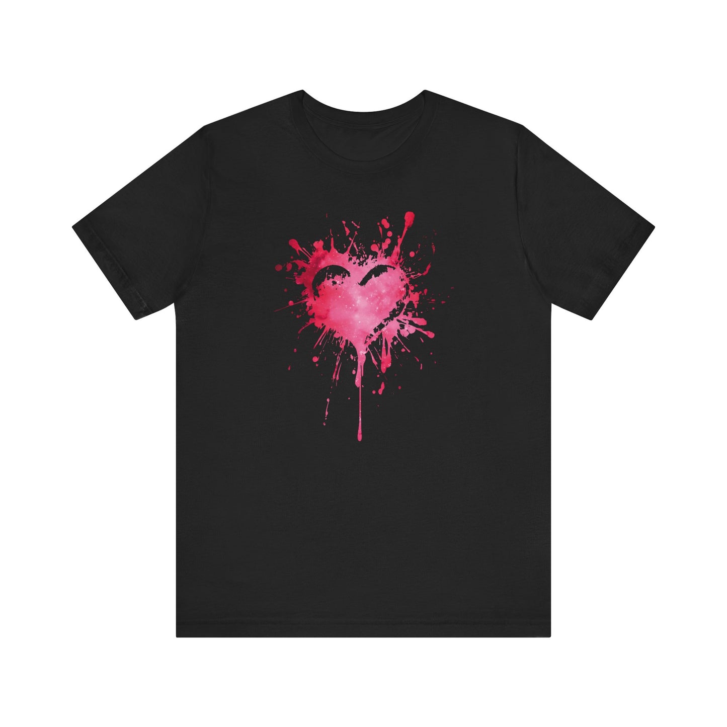 Heart Paint Splash T‑Shirt — Watercolor Pink Heart Graphic Tee