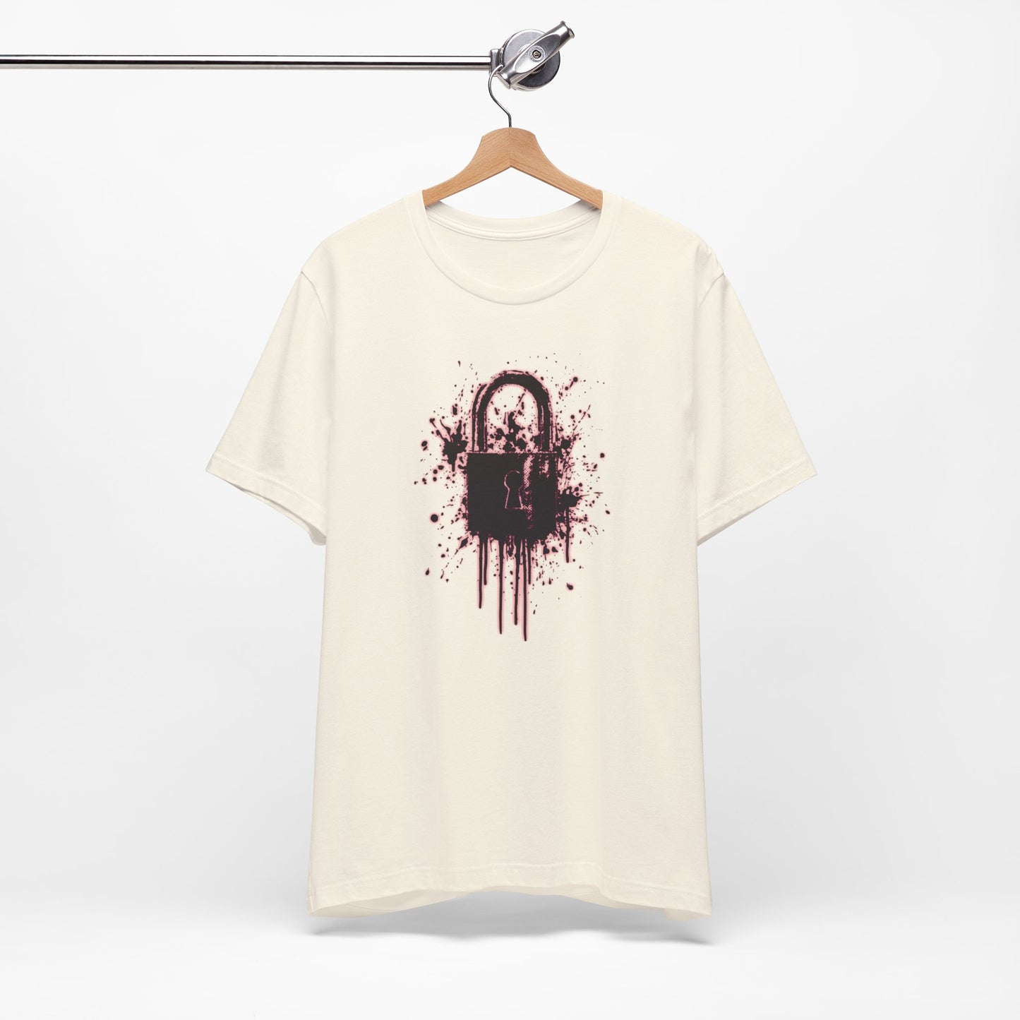 Locked Up Graphic Tee — Dark Splatter Lock Design