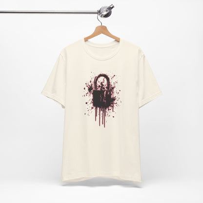 Locked Up Graphic Tee — Dark Splatter Lock Design