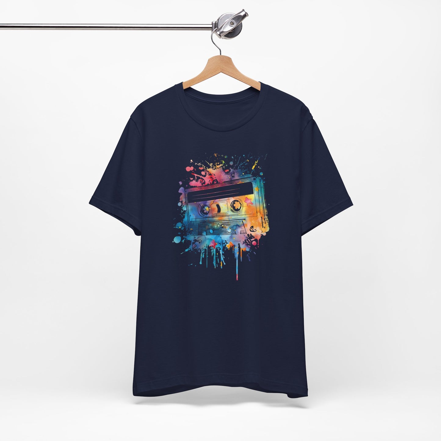 Retro Watercolor Cassette Tape T-Shirt — Vintage Music Tee