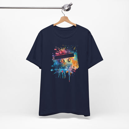 Retro Watercolor Cassette Tape T-Shirt — Vintage Music Tee