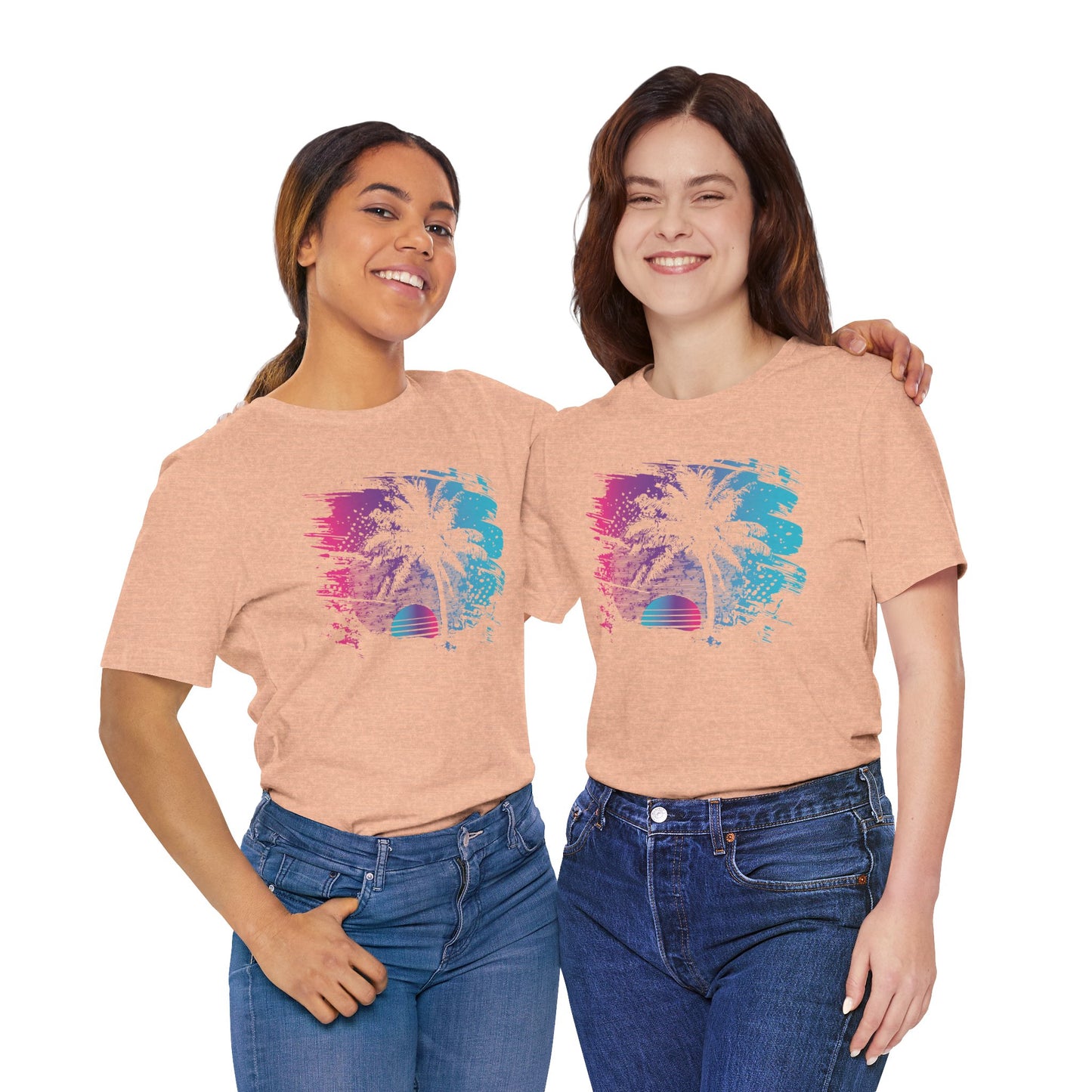 Retro Palm Sunset Tee — Vintage Beach Palm Tree T-Shirt