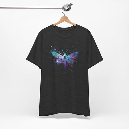 Galaxy Moth Graphic Tee - Watercolor Splatter Butterfly T-Shirt