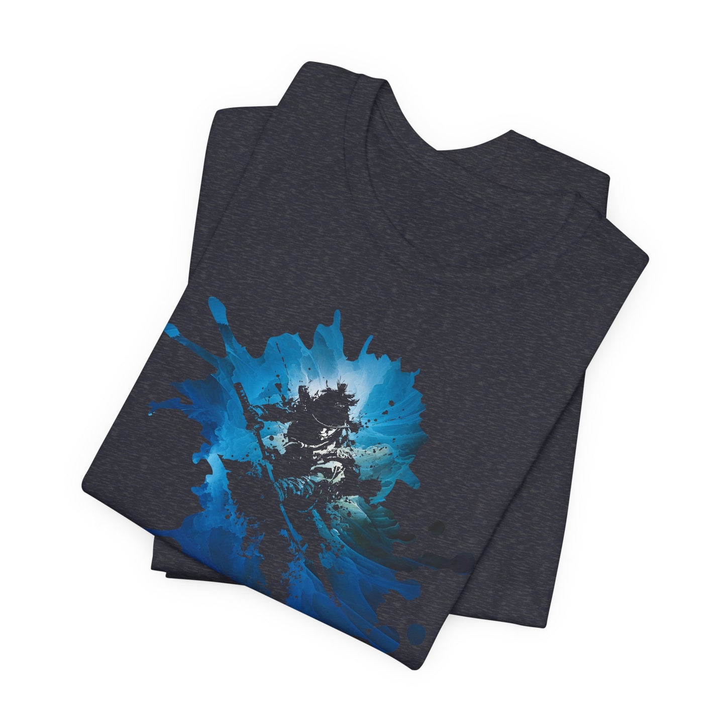 Watercolor Skateboarder T-Shirt — Blue Splash Graphic Tee