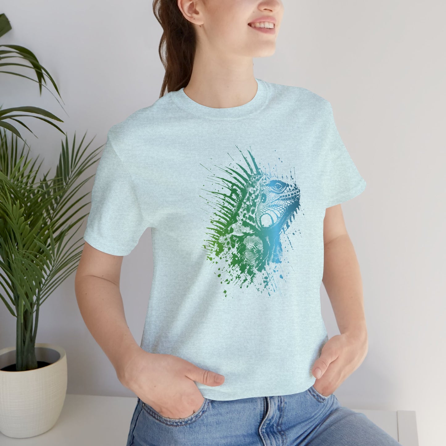Iguana Splash T‑Shirt — Watercolor Reptile Graphic Tee
