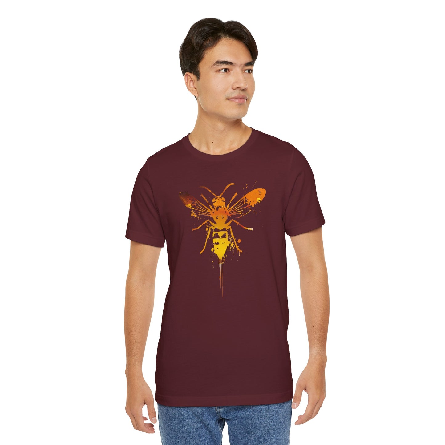 Sting Like a Bee Graphic Tee — Orange Watercolor Bee Shirt
