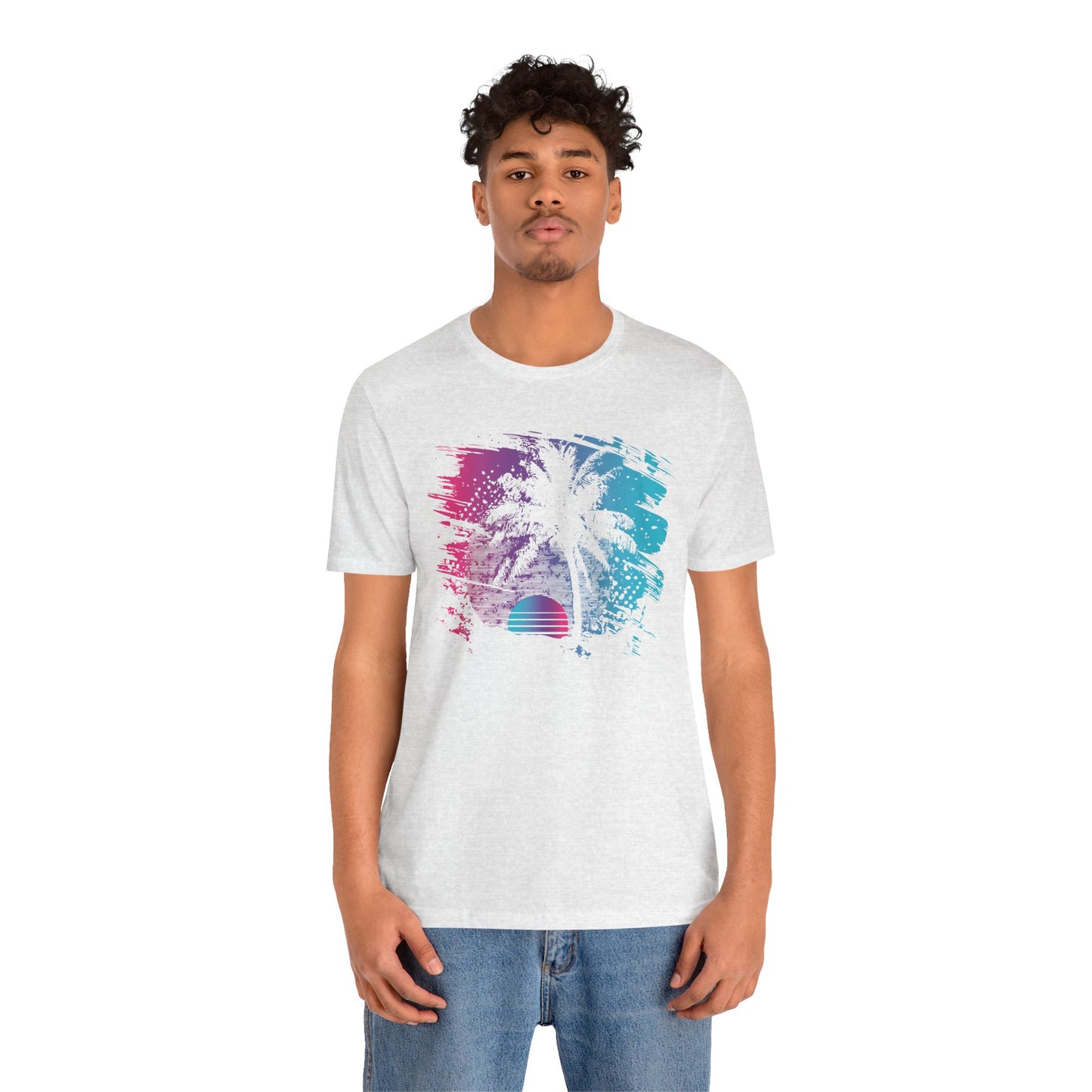 Retro Palm Sunset Tee — Vintage Beach Palm Tree T-Shirt