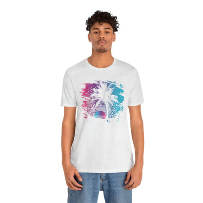 Retro Palm Sunset Tee — Vintage Beach Palm Tree T-Shirt