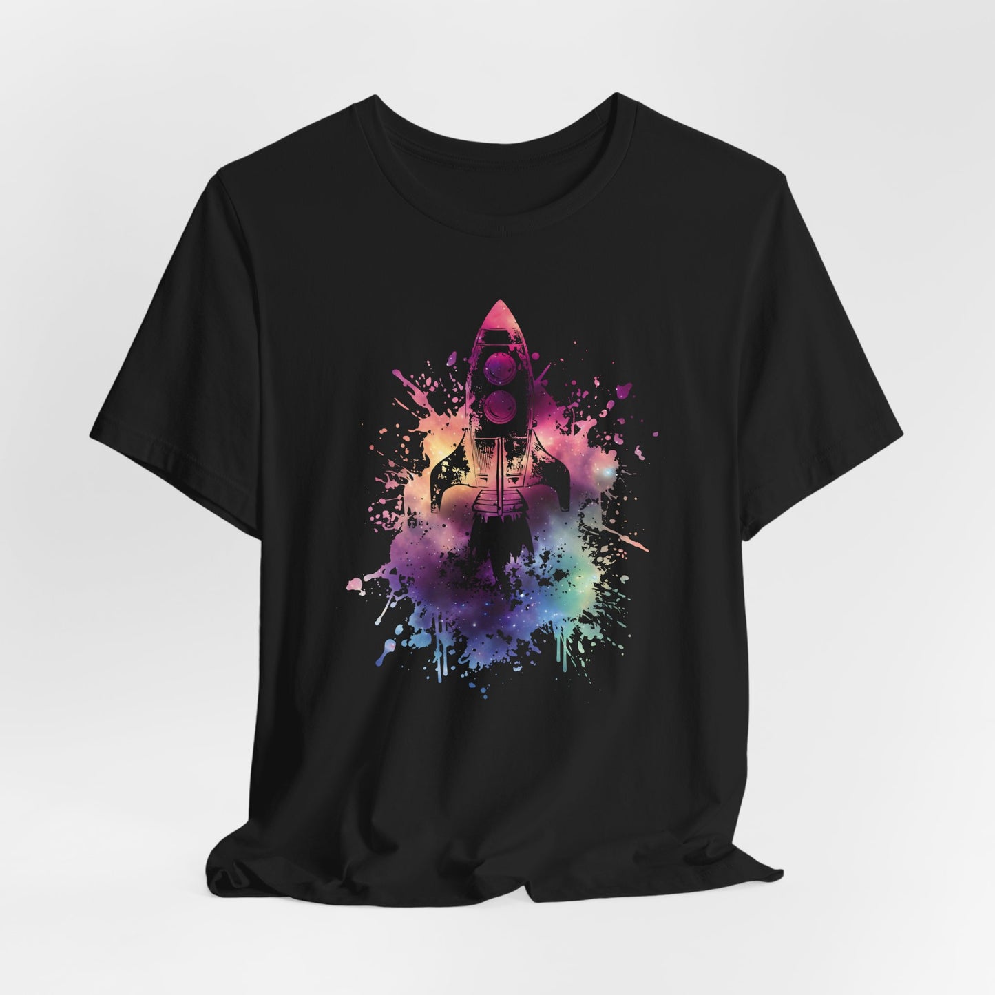 Rocket Ship T-Shirt — Colorful Space Launch Graphic Tee