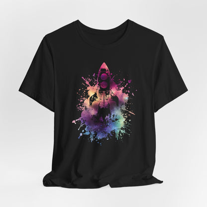 Rocket Ship T-Shirt — Colorful Space Launch Graphic Tee