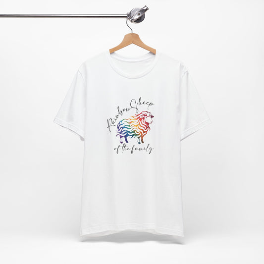 Rainbow Sheep T-Shirt — "Rainbow Sheep of the Family" Cute Pastel Graphic Tee
