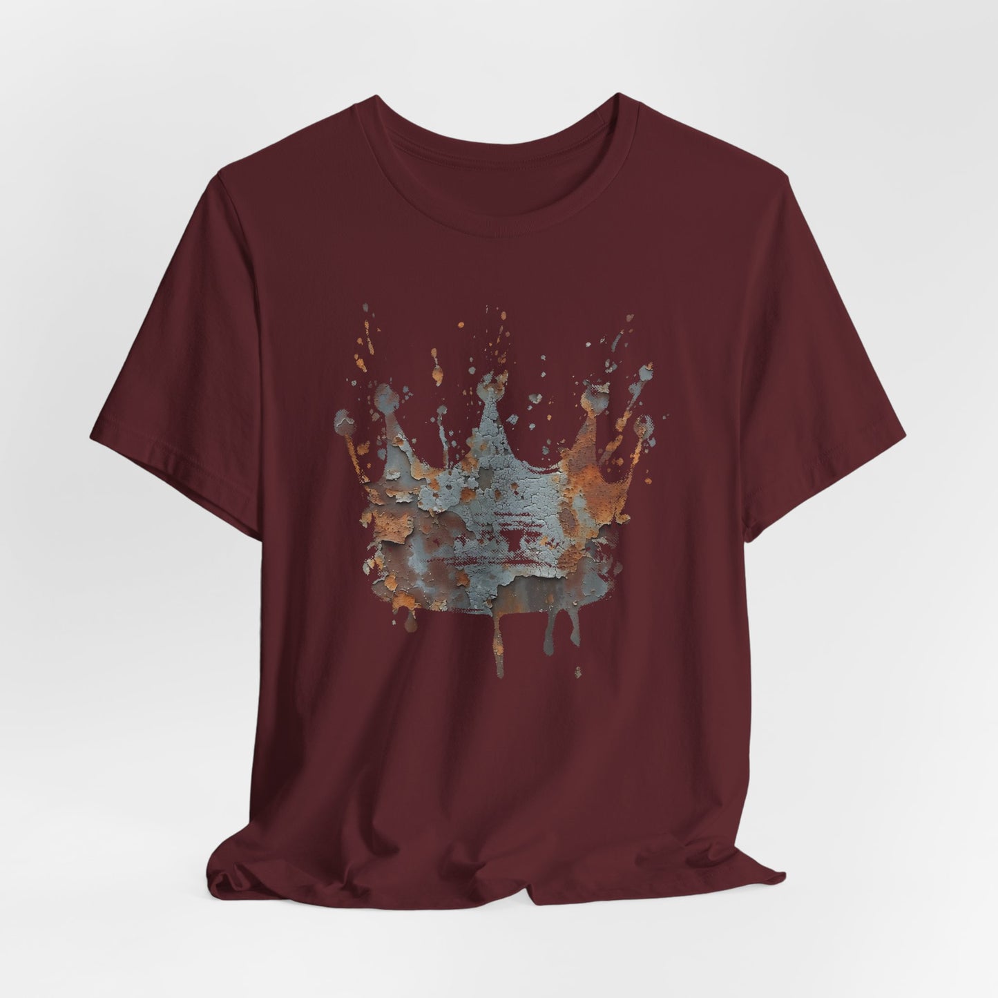 Weathered Kingdom T-Shirt — Watercolor Drip King Crown Graphic Tee