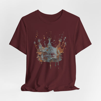Weathered Kingdom T-Shirt — Watercolor Drip King Crown Graphic Tee