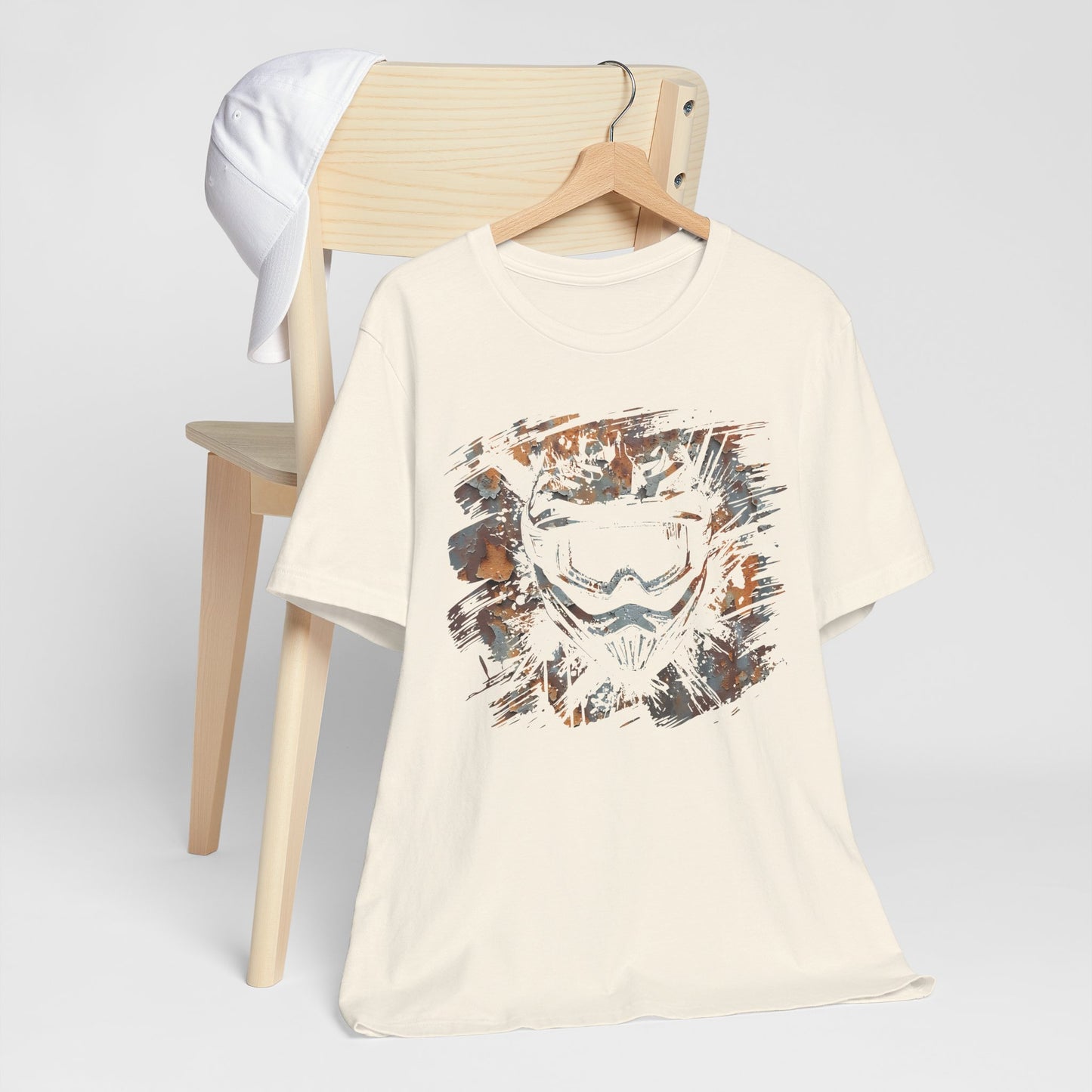 Motorcross Helmet T-Shirt — Distressed Brushstroke Animal Graphic Tee