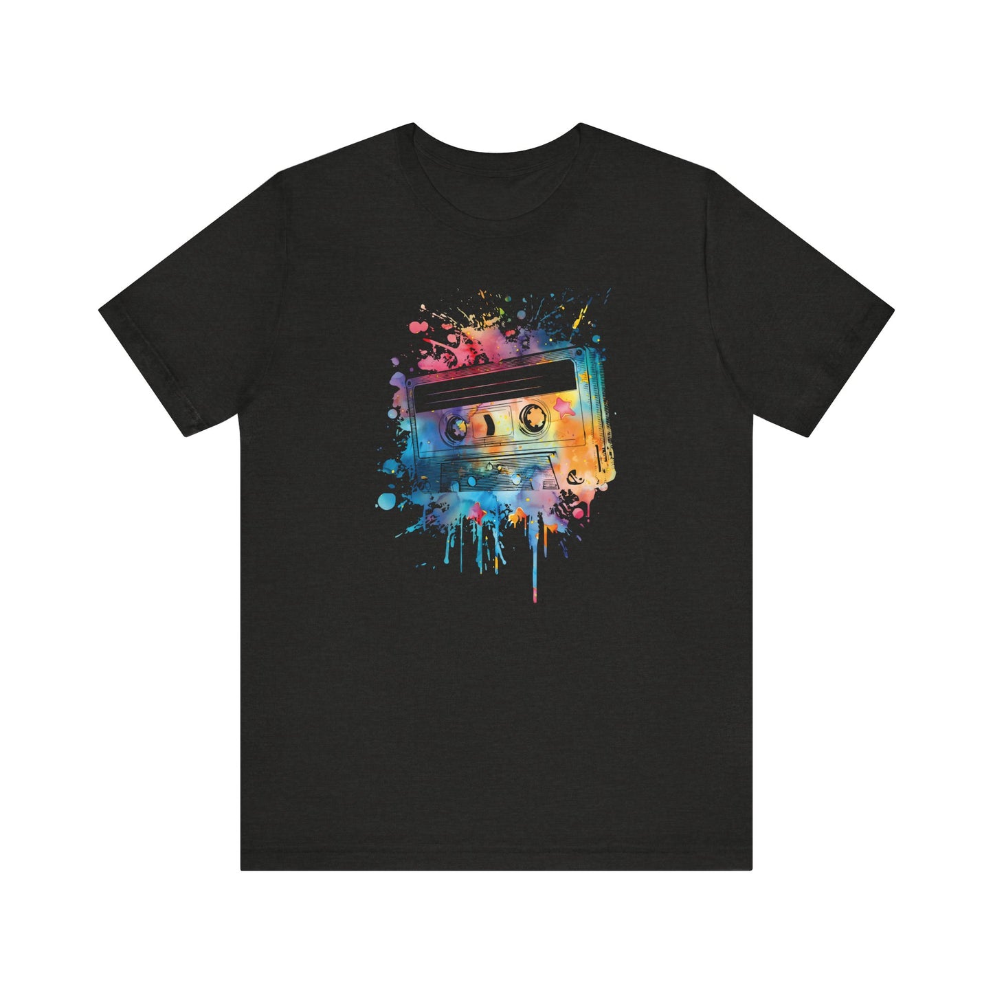 Retro Watercolor Cassette Tape T-Shirt — Vintage Music Tee