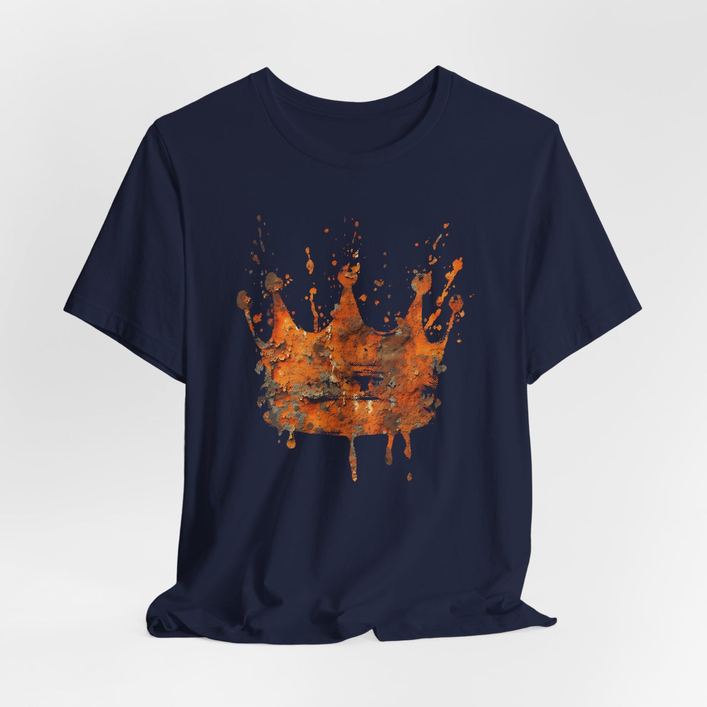 Weathered Kingdom T-Shirt — Watercolor Drip King Crown Graphic Tee