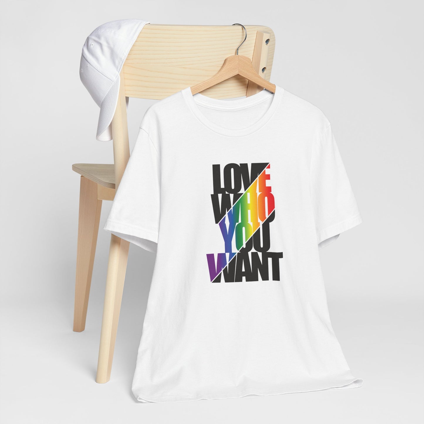 Love Who You Want T-Shirt — Rainbow Pride Equality Tee