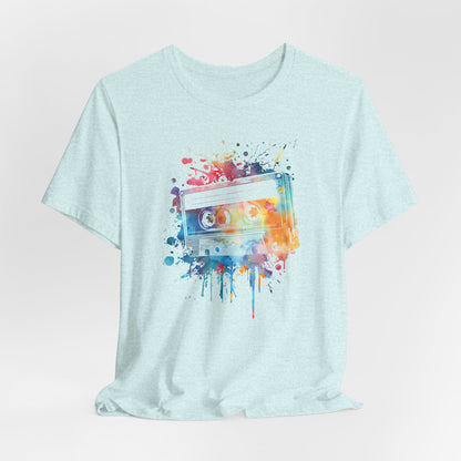 Retro Watercolor Cassette Tape T-Shirt — Vintage Music Tee