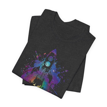 Rocket Ship T-Shirt — Colorful Space Launch Graphic Tee