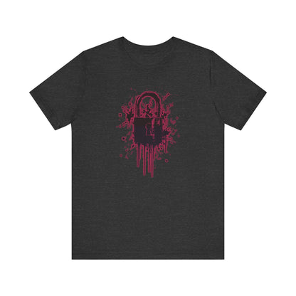 Locked Up Graphic Tee — Dark Splatter Lock Design