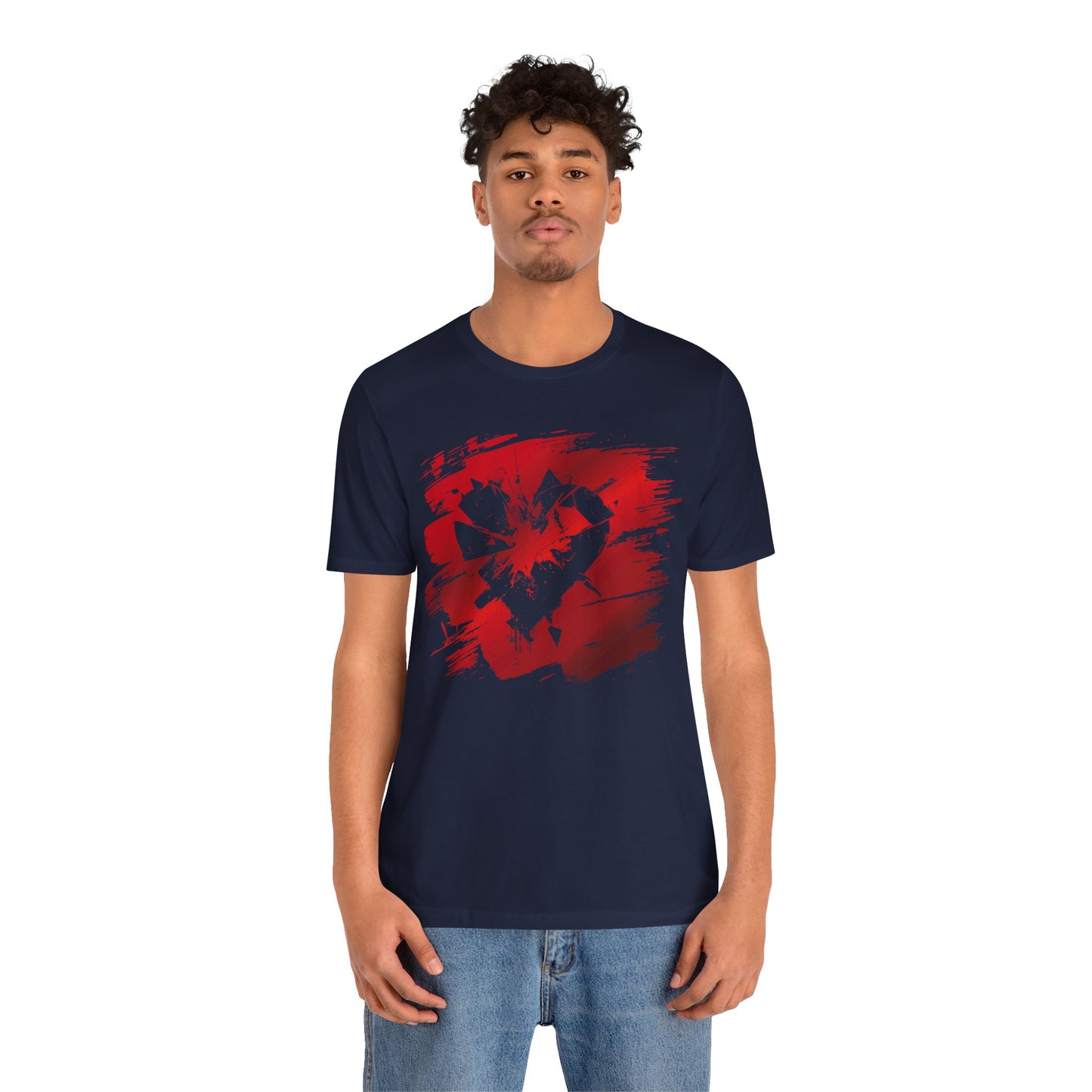 Broken Heart Brushstroke Tee — Distressed Red Heart Graphic Shirt