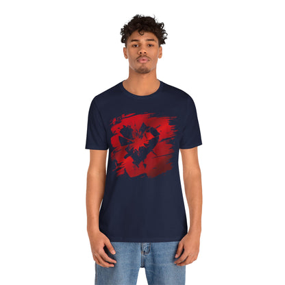 Broken Heart Brushstroke Tee — Distressed Red Heart Graphic Shirt