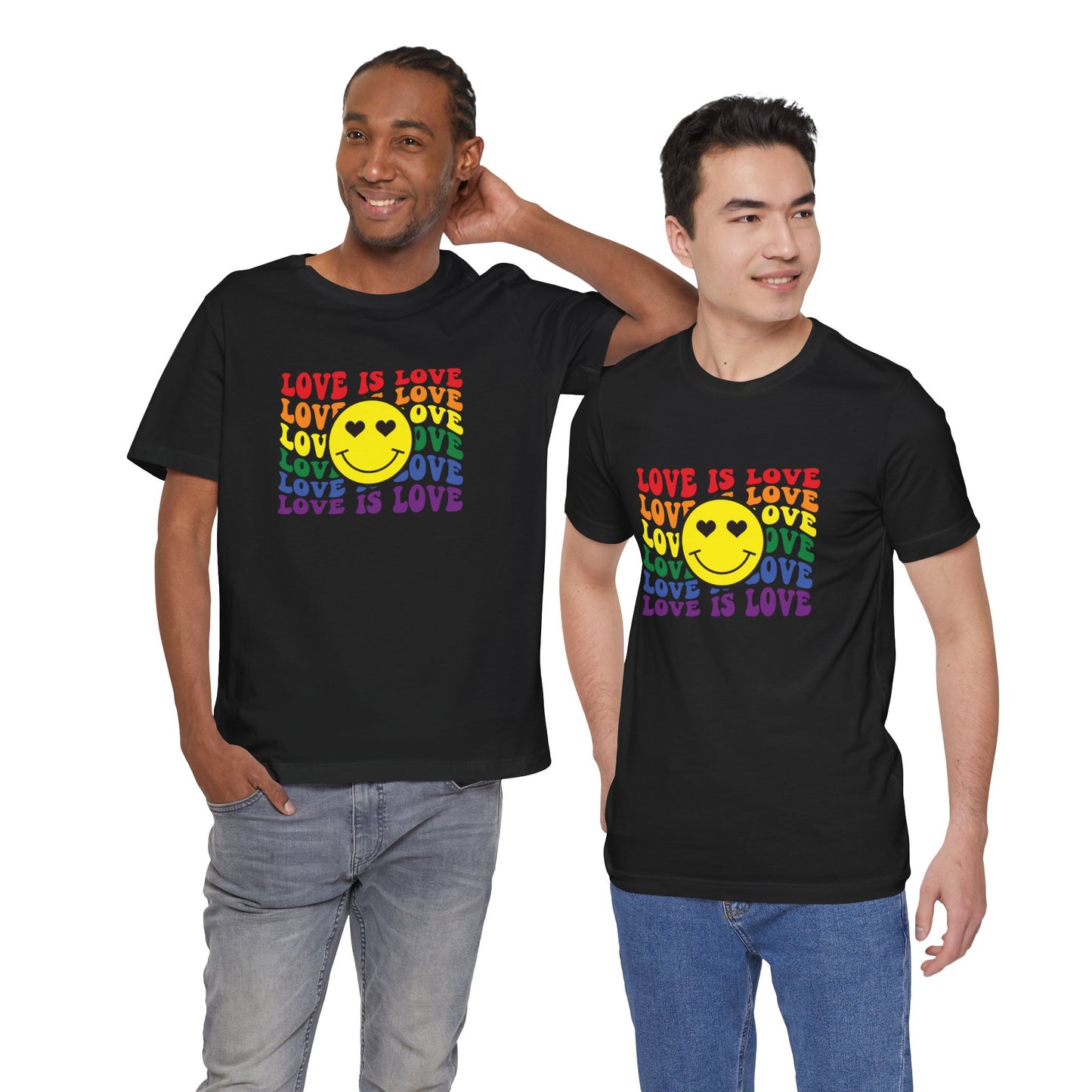 Love Is Love Rainbow Smiley T-Shirt