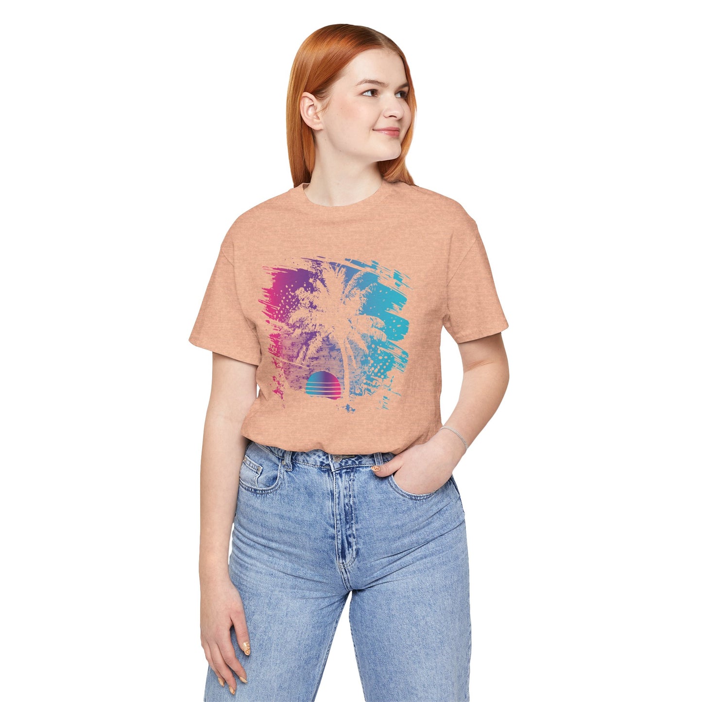 Retro Palm Sunset Tee — Vintage Beach Palm Tree T-Shirt