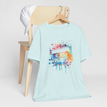 Retro Watercolor Cassette Tape T-Shirt — Vintage Music Tee