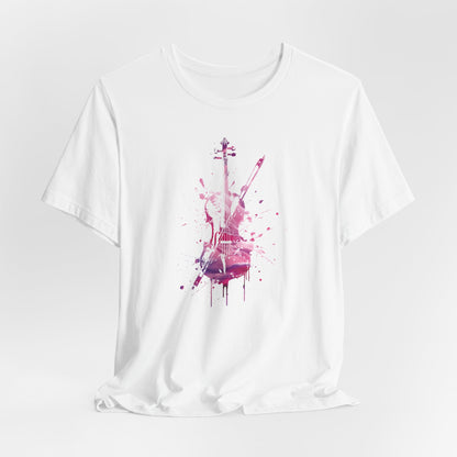 T-Shirt — Pink Watercolor Violin/Cello Graphic Tee