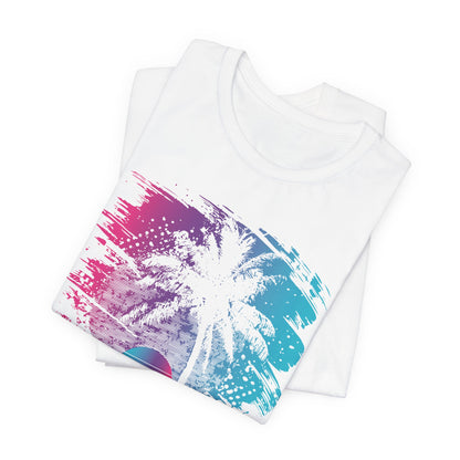 Retro Palm Sunset Tee — Vintage Beach Palm Tree T-Shirt