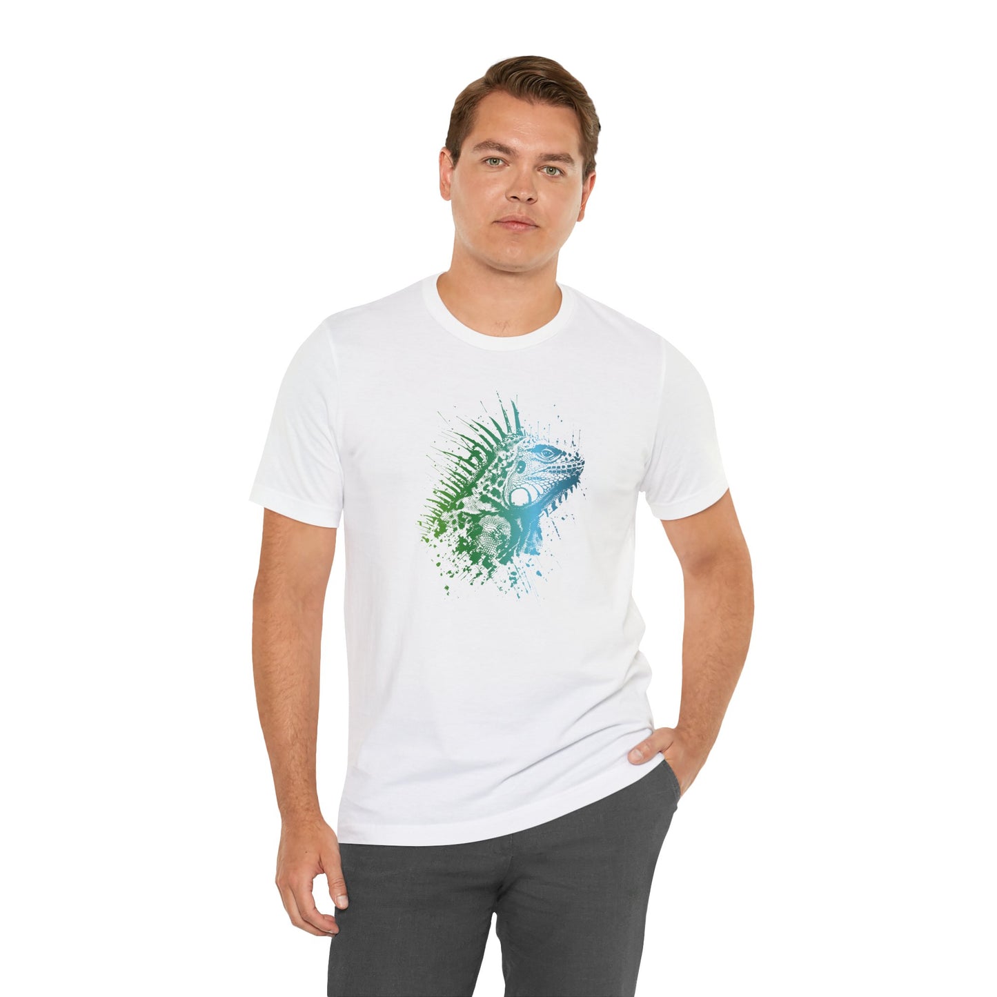 Iguana Splash T‑Shirt — Watercolor Reptile Graphic Tee