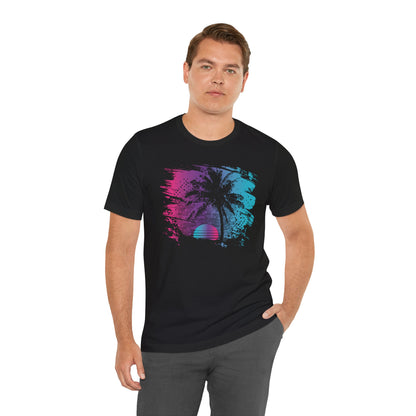 Retro Palm Sunset Tee — Vintage Beach Palm Tree T-Shirt