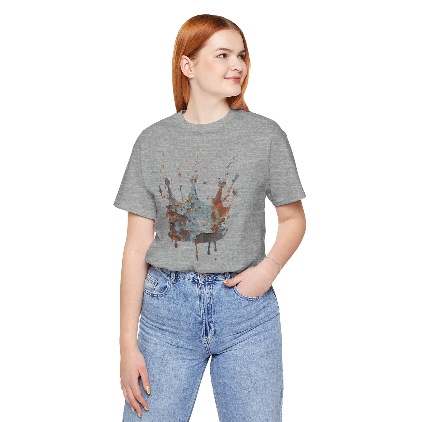 Weathered Kingdom T-Shirt — Watercolor Drip King Crown Graphic Tee