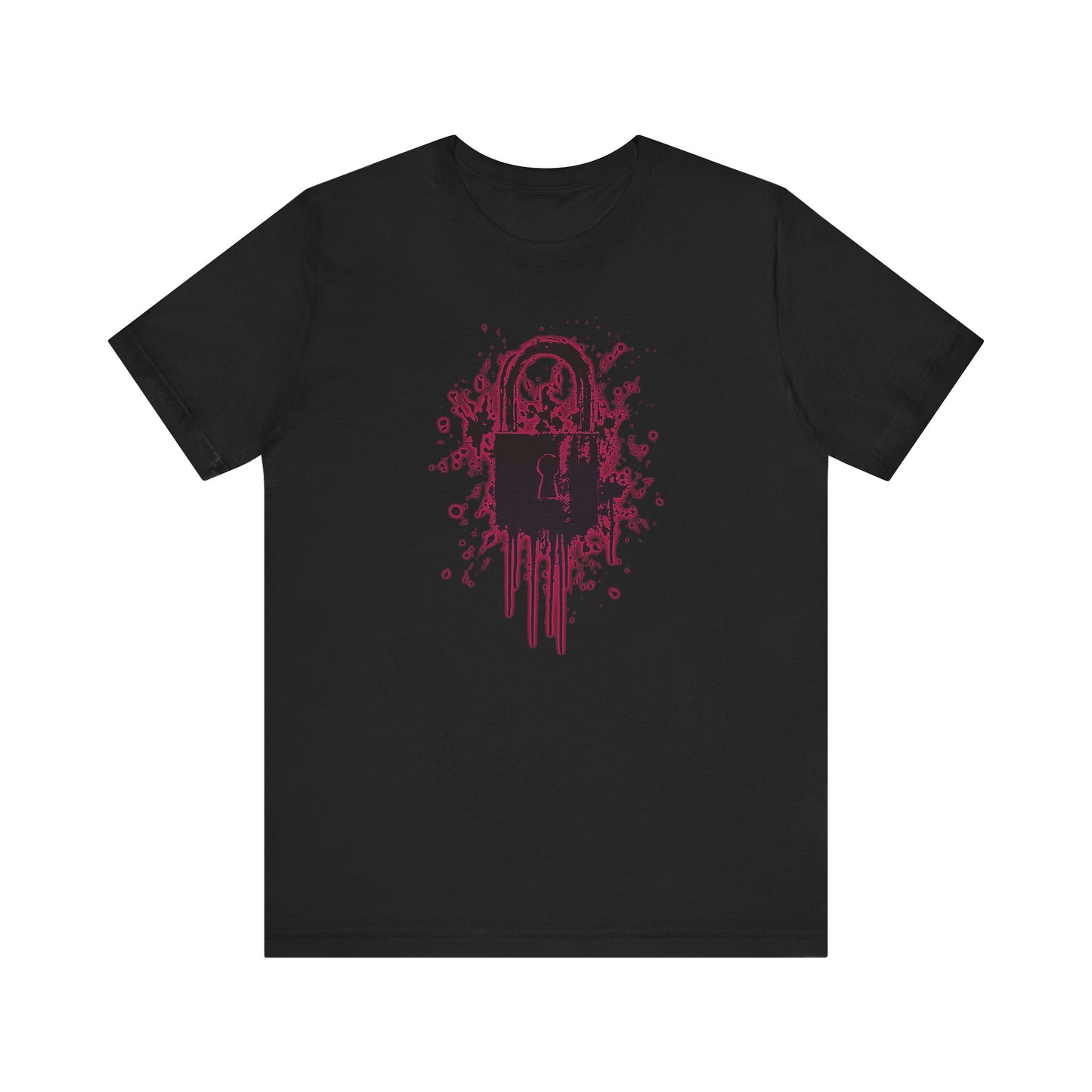 Locked Up Graphic Tee — Dark Splatter Lock Design