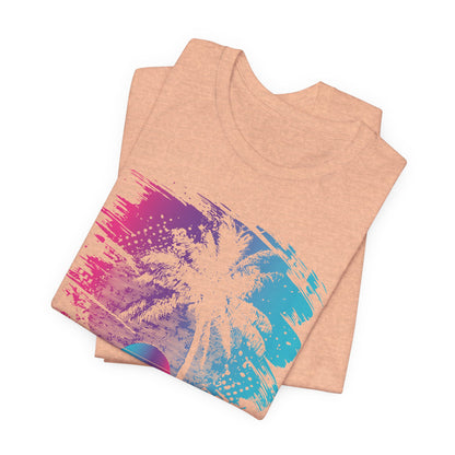 Retro Palm Sunset Tee — Vintage Beach Palm Tree T-Shirt